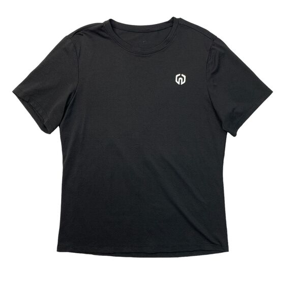 Neleus Textured T Shirt Mens L Large Black Short Sleeve Gym Workout Training Tee - Picture 1 of 8